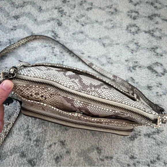 Margot New York Molly Crossbody Leather Bag Snake Skin Print - Picture 5 of 14